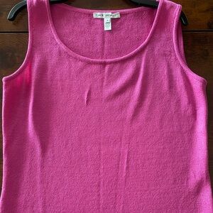 St. John Collection Hot Pink Scoop Neck Knit Tank